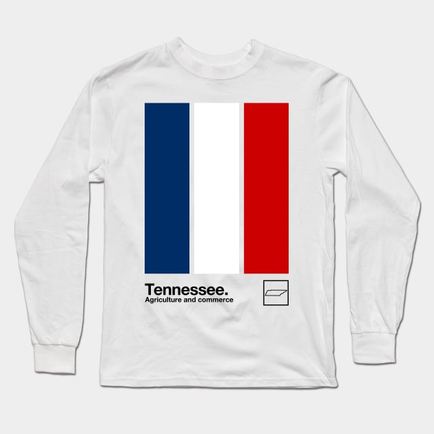 Tennessee Flag // Original Aesthetic Colors Artwork Design Long Sleeve T-Shirt by DankFutura